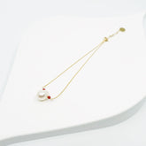 Браслет на лодыжку с золотым наполнителем из пресноводного жемчуга